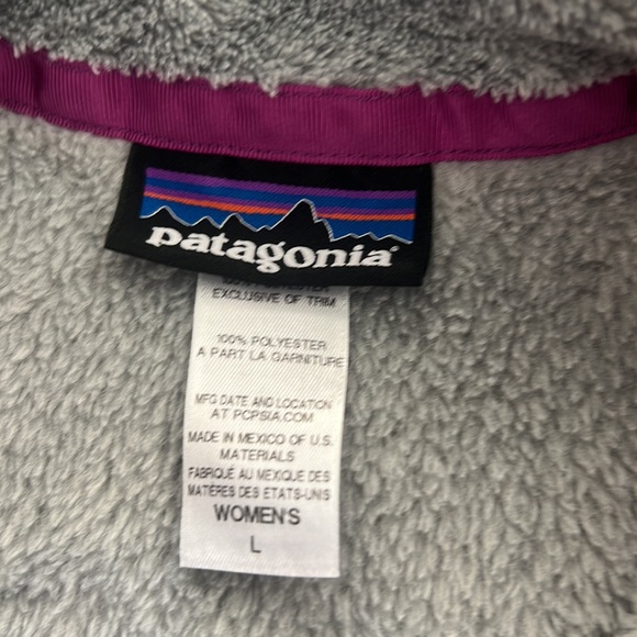 Patagonia Grey and Purple Fleece Vest Womens Outerwear Size Large - Picture 3 of 3